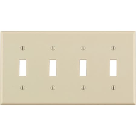 Leviton Leviton Almond 4 gang Thermoset Plastic Toggle Wall Plate 1 pk 78012-000